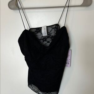 Wild Fable Black Floral Lace Top